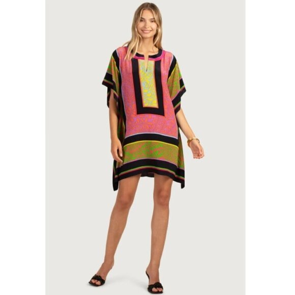 Trina Turk 'Theodora' Printed Silk Mini-Dress Cover-Up, Multicolor